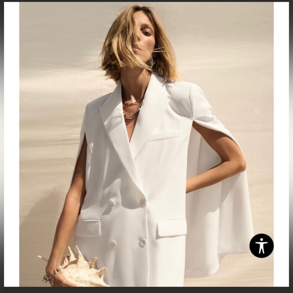 White Zara blazer cape. New with tags!